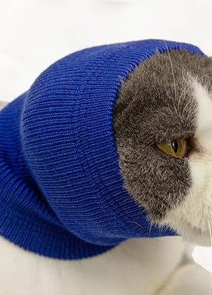 Cat Hematoma Ear Wrap,Cat Ear Wrap Anxiety Relief – Noise Canceling for Fireworks, Thunderstorms, Pet Grooming & Force Drying Blue S