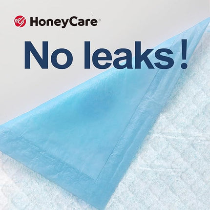 HONEY CARE All-Absorb, Large 22" x 23", 100 Count, Dog and Puppy Training Pads, Ultra Absorbent and Odor Eliminating, Leak-Proof 5-Layer Potty Training Pads with Quick-Dry Surface, Blue, A01