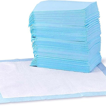 Amazon Basics Dog and Puppy Pee Pads, 5-Layer Leak-Proof Super Absorbent, Quick-Dry Surface, Potty Training, Regular (22x22"), 150 Count, Blue & White