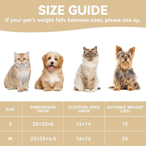 Cat Bed, 23In Dog Beds for Small Dogs, Calming Cat & Dog Beds for Indoor Pets, Pet Beds Comfortable Donut Round Ultra Soft (Leopard, Medium 23in)