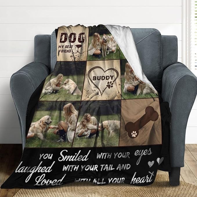 Artsadd Dog and Cat Memorial Gifts, Pet Loss Memorial Blanket, Custom Dog Blanket, Personalized Pet Remembrance Gifts, Loss of Pet or Cat Remembrance Sympathy Grief Condolence Bereavement Gifts