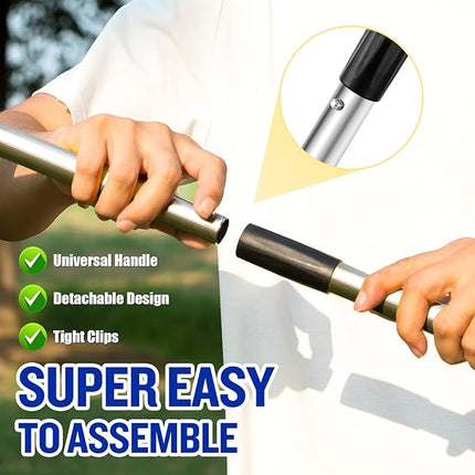 Pooper Scooper for Large Dogs, Adjustable Long Handle Metal Tray and Spade Poop Scooper for Dogs with Bin for Pet Waste Removal, No Bending Clean Up Pooper Scooper for Medium and Large Dogs