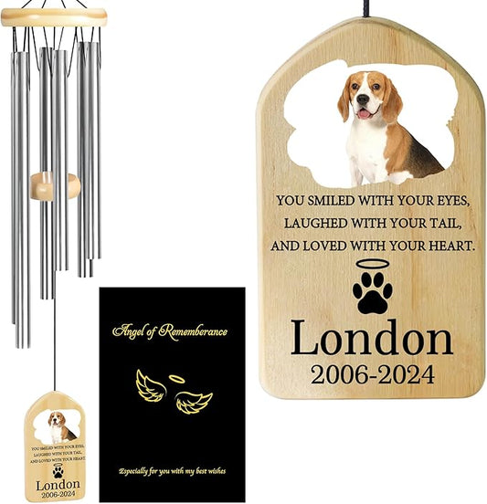 Personalized Pet Memorial Gifts, Pet Memorial Wind Chime, Dog Memorial Gifts, Cat Memorial Gifts, Pet Loss Gifts, Pet Loss Sympathy Gift, Dog Bereavement Gift, Dog Remembrance Gift - Loved Heart
