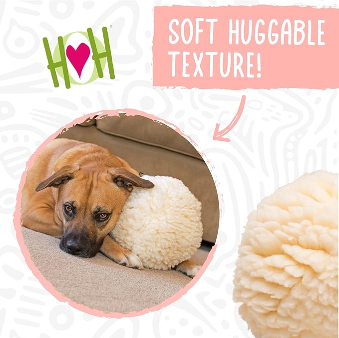 HuggleHounds Dog Toy For Aggressive Chewers - Fleece Ball Plush Dog Toy For Large Dog - Soft Yet Durable Stuffed Dog Balls - Best Squeaky Puppy Toy For All Breeds | Fluffy Hugglefleece Chew Toy, Small