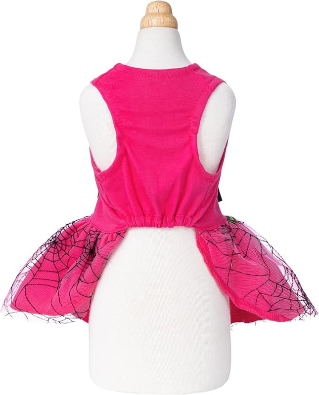 Fitwarm Little Miss Bootiful Halloween Dog Dress, Funny Costumes for Small Dogs Girl, Pet Outfit, Black, Hot Pink, XXS