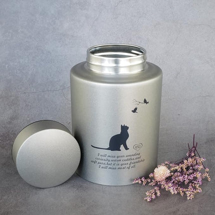 Pet Cremation Urns for Cats Ashes, Up to 60 lbs Cat Memorial Keepsake Urns for Ashes-Medium (Gray)