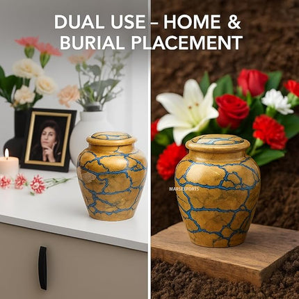 Handcrafted Wooden Urn for Human Ashes Adult Male - Small Decorative Urn for Ashes for Women & Men - Funeral & Burial Urn - Holds Up to 80lbs (Medium)