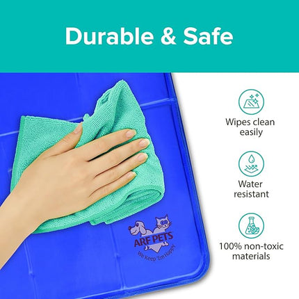 Arf Pets Cooling Mat for Dogs - Gel Self-Cooling Pad for Beds, Kennels & Crates | Durable, Non-Toxic, Pressure-Activated Relief | No Water, Electricity, Batteries or Refrigeration Needed, 20" x 30"