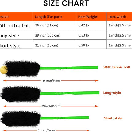 HOWGO Dog Rope Toy,Dog Bungee Chaser Toy 100% Sheepskin,Sheep Smell Tug Toy for All Breeds (Green, with Rubber Ball)