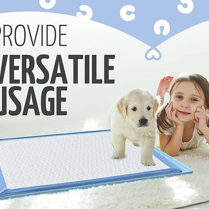 Skywin TidyFriend Dog Pee Pad Holder Tray Fits for 30” x 23” Pee Pads with Corner Lock Holes, Raised Edges, Non-Spill, Easy to Clean Silicone Dog Potty Tray Holder, for Indoor Floor Protection (Blue)