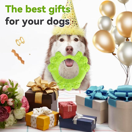 Indestructible Dog Chew Toys for Aggressive Chewers, Super Chewer Toys for Medium Large Dogs, Interactive Ring Toy, Heavy Duty Teething Toys