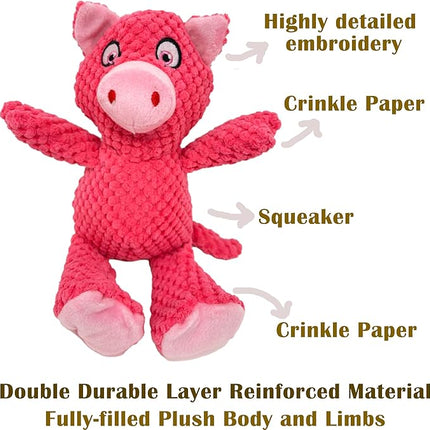 Jalousie Multipack Dog Squeaky Toys Strong Almost Indestructible, with Added Liner for Longer Play Dog Chew Toys (Medium to Large Breeds, 5 Pack Checks for Aggressive Chewers)