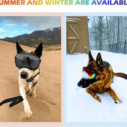 Large Dog Sunglasses, Dog Goggles with Adjustable Strap UV Protection Winproof Dog Puppy Sunglasses, Suitable for Medium-Large Dog Pet Glasses, Dogs Eyes Protection