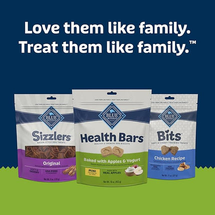 Blue Buffalo Health Bars Mini Crunchy Dog Biscuits, Oven-Baked with Natural Ingredients, Apples & Yogurt, 16-oz Bag