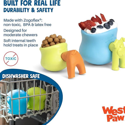 WEST PAW Toppl Durable Dog Treat Puzzle Toy for Small to Medium Dogs- Engaging Interactive Chew Toy for Mental Stimulation, Slow Feeding- Quarter Cup Capacity - River Blue, Small