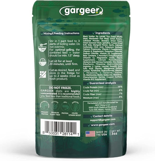 3oz Bottom Dweller Fish Food for Advanced Breeders. Complete Bottom Dweller Gel Diet for Both Juveniles & Adults. Made in The USA Using Premium Ingredients, Nutrition Gourmet Formula