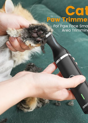 oneisall Cat Clippers and Paw Trimmer 3 in 1 Cat Grooming Kit,Cat Clippers for Matted Hair,Cordless Kitty Shaver for Matted Long Hair,2 Speed Pet Clippers