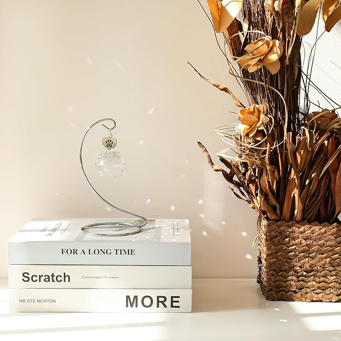 Dog Memorial Gifts, Elegant Pet Sympathy Suncatcher Loss of Dog, Modern Remembrance Prism for Lost Pets with Gift Box and Keepsake Card, Crystal Sun Catcher in Memory of Pet Cat