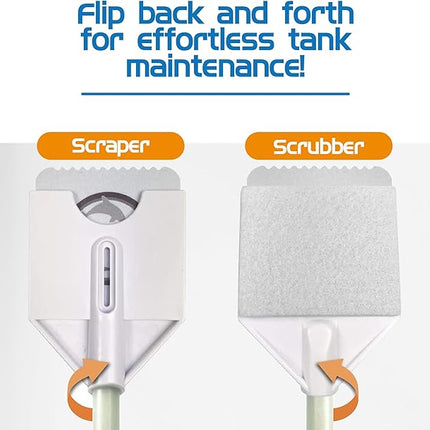 FL!PPER Flipper Platinum Aquarium Algae Scraper | Glass & Acrylic Tank Cleaner with Serrated Blade for Efficient Aquarium Maintenance (12” Nano)