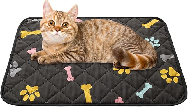 SPXTEX Dog Crate Pads Dog Pee Pads Rugs Washable Dog Pads, Non Slip Puppy Pee Pads for Small Dogs, Waterproof Pet Pad Rug, Dog Whelping Training Pads for Dogs, 2 Piece, 18"x24" Black