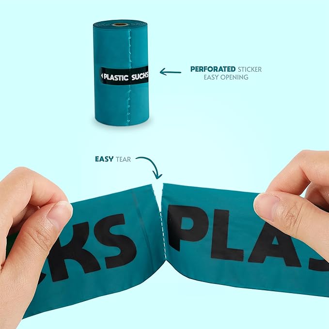 GREAT HUMAN Certified Home Compostable Dog Poop Bags (240 Count/16 rolls) Plant Based Material, Plastic Free Biodegradable Poop Bags, Extra Thick, Leakproof, Unscented, ASTM D6400 & EN 13432 Compliant