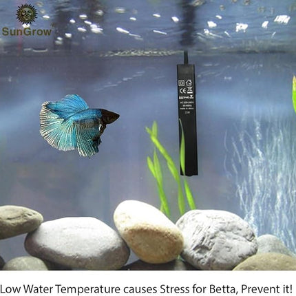 SunGrow Water Heater, 10W, Turtle Aquarum Tank, Cat & Dog Heated Bowl, Warm Water Encourage Drinking, Bird Fountain Deicer, Chicken & Horse Water Dispenser Warmer, Quail Waterer Storage Bucket