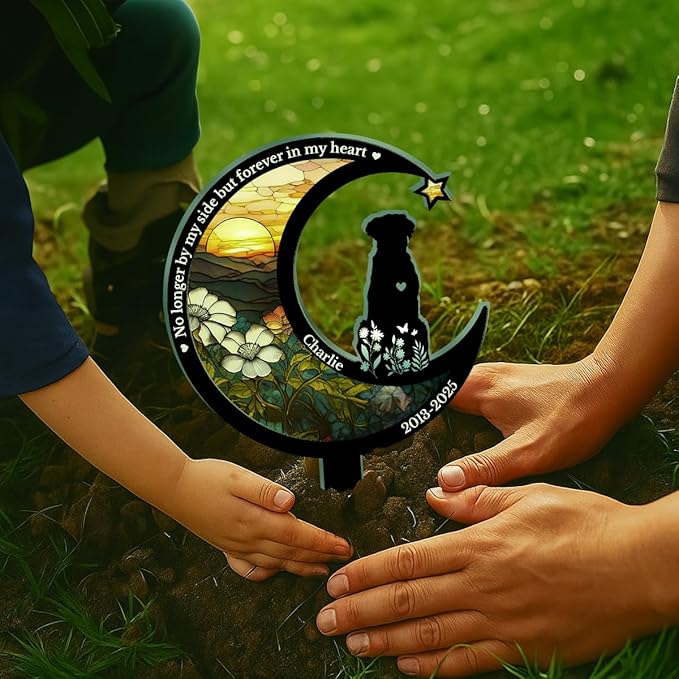 Pawfect House Custom Stain Glass Style Acrylic Garden Stake, Personalized Pet Memorial Sympathy Gifts For Dogs, My Loyal Friend, My Forever Love, Garden Stake Decor, Dog Memorial Gifts For Loss Of Dog