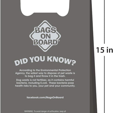 Bags on Board Dog Poop Bags - Extra Thick Waste Pickup Bags with Easy Tie Handles - Easy Dispensing Drawer Pack - 200 Count (Pack of 4)