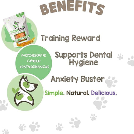Nature Gnaws Beef Tendons for Dogs 4-5" (12 Count) - Mixed Thickness - Long Lasting for Small and Medium Dogs - Natural Beef Jerky Dog Chew Bones - Rawhide Free