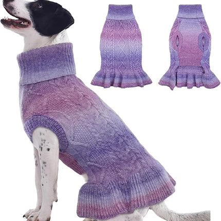 QBLEEV Dog Sweater Dress & Pullover for Girls - Christmas & Holiday, Warm, Winter & Fall Sweaters - XL (Female)