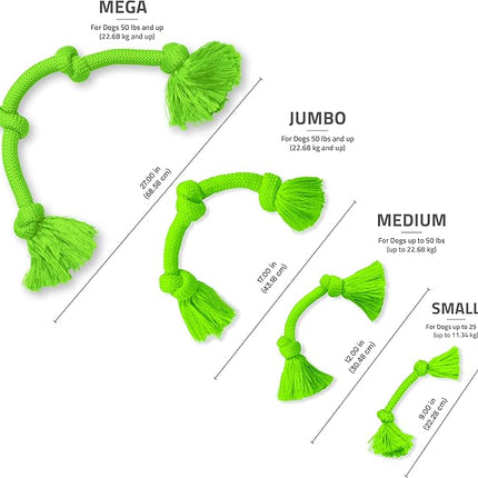 Playology Rope Toys for Dogs | Tug of War Dog Toy for Aggressive Chewers | Sweet Potato Scented Dog Toys | Mega Rope Toy for Interactive Play