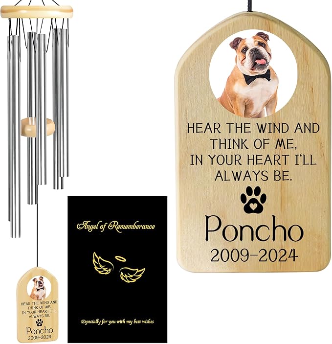 Personalized Pet Memorial Gifts, Pet Memorial Wind Chime, Dog Memorial Gifts, Cat Memorial Gifts, Pet Loss Gifts, Pet Loss Sympathy Gift, Dog Bereavement Gift, Dog Remembrance Gift - I'll Always Be