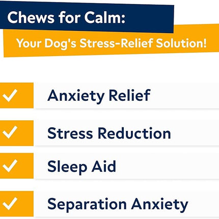 STRELLALAB Hemp Calming Chews for Dogs - Melatonin Dog Treats - Anxiety Relief - Calming Chews - Sleep & Stress Aid for Separation - 180 Treats