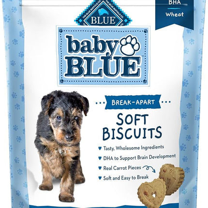 Blue Buffalo Baby Blue Soft Biscuits with DHA, Natural Dog Treats for Puppies, Great for Training, with Chicken & Carrots, 8-oz Bag