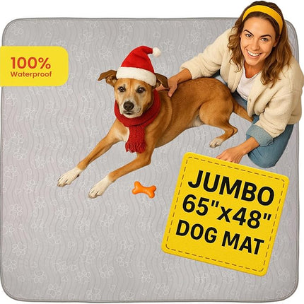 IMPROVIA® Extra-Large Waterproof Dog Mat - Jumbo Washable Playpen Floor Protector, Non-Slip Pet Pad, Heavy-Duty 65"x48"