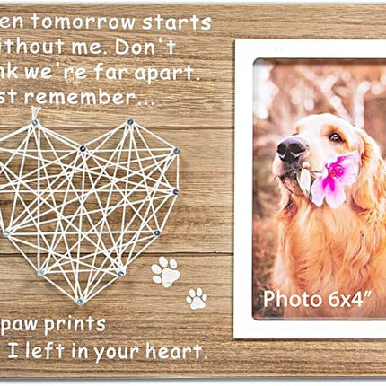 VILIGHT Dog Cat Memorial Gifts - Paw Prints Sympathy Picture Frame for Pet Loss - 4x6 Inches Photo