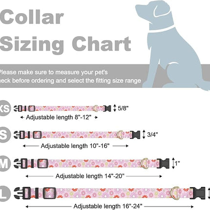 Rnivvi Dog Collar for Large Dogs, Cute Heavy Duty Adjustable Puppy Collar with Quick Release Buckle for Girl & Female, Pet Accessories for Walking Running, L Length 1" Width, Colorful Chamomile