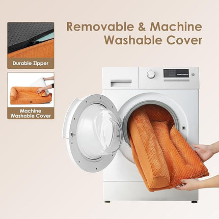 EHEYCIGA Memory Foam Dog Bed XXL, Giant Dog Bed Orthopedic with Washable Removable Cover, Waterproof Pet Bed Couch for Jumbo Dogs, 48x35x7.5 Inches, Pumpkin