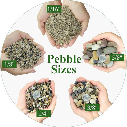5lbs Aquarium Gravel, 1/8"(2-4mm) Natural River Rocks Succulent Cactus Pea Gravel for Plants, Fish Tank, Decorative Pebbles for Gardening, Flower Pots, Vase Fillers, Landscaping