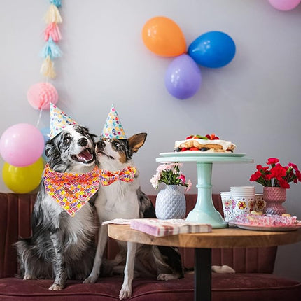 Little Tail 's Elegant Fruit Print Dog Bandana, Adjustable Birth DAY Bib Scarf - Summer Theme for Medium/Large Dogs