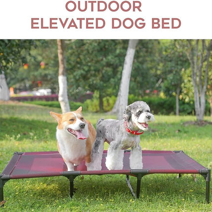SUDDUS Elevated Dog Bed Waterproof Outdoor, Portable Raised Dog Bed, Dog Bed Off the Floor, Dog Bed Easy Clean Indoor or Outdoor Use, Medium, Red