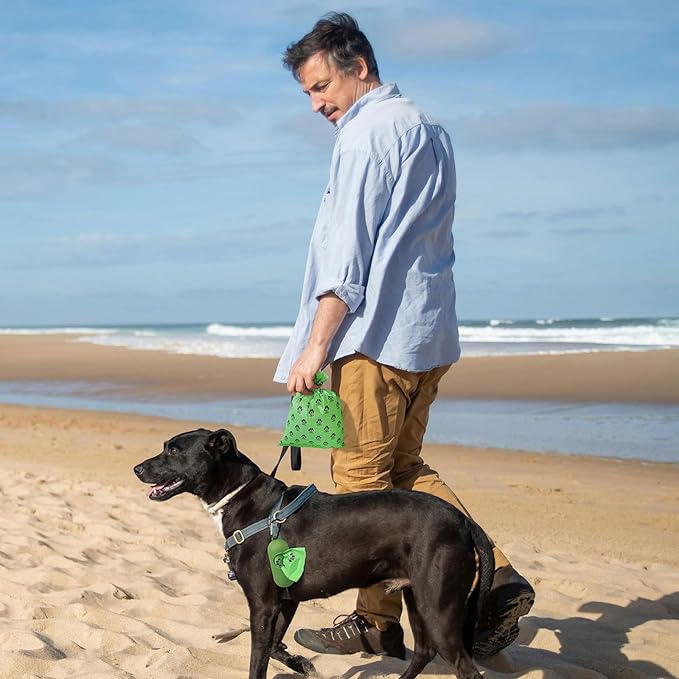 Dog Poop Bags Rolls 300 Count Biodegradable Poop Bags Refills for Dog and Cat Ocean Soap Scented Waste Bag Leak Proof Doggie Poop Bag Doggy Trash Bag Green