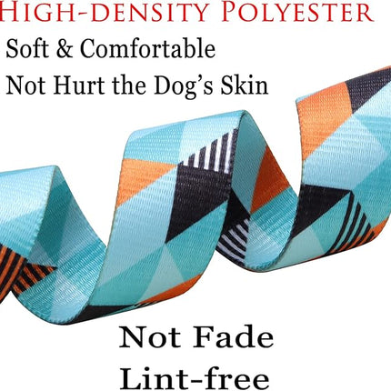 Dog Collar with Bohemia Floral Tribal Geometric Patterns - Soft Ethnic Style Collar Adjustable for Small Medium Large Dogs(Geometry,L)