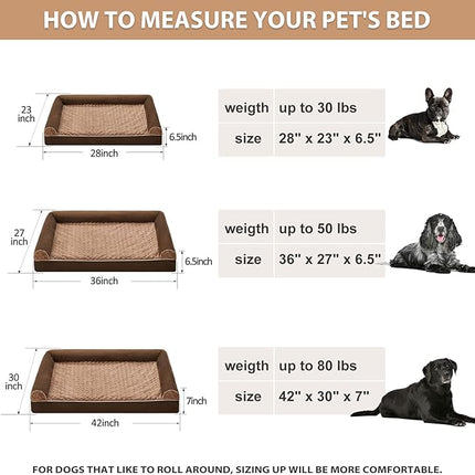 BFPETHOME Dog Beds for Large Dogs, Orthopedic Dog Bed for Medium Large Dogs,Big Waterproof Couch Pet Bed with Removable Washable Cover