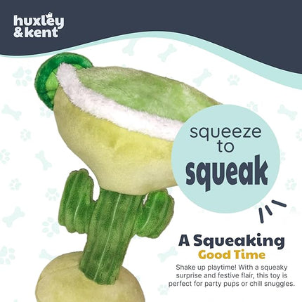 Huxley & Kent Funny Dog Toy w/Squeaker – Power Plush Squeaky Dog Toys for Small, Medium & Large Dogs – Soft Stuffed Animal for Indoor Play & Fetch - Margarita Loco, Small
