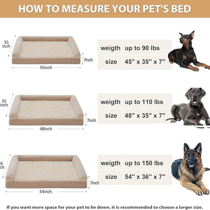 BFPETHOME Dog Beds for Large Dogs, Orthopedic Dog Bed for Medium Large Dogs,Big Waterproof Couch Pet Bed with Removable Washable Cover