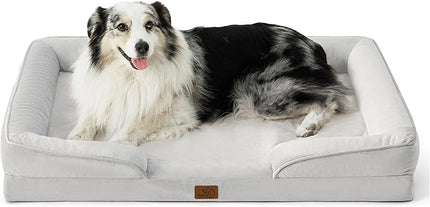 Bedsure XL Orthopedic Dog Bed for Extra Large Dogs - Washable XLarge Dog Cat Bed Waterproof, Comfort Dogs Couch Sofa with Washable Removable Cover, Pet Bed with Nonskid Bottom, Light Grey, 42"