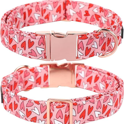 Lionet Paws Valentines Dog Collar Bowtie, Dog Bowtie Collar with Metal Buckle for Dogs, Adjustable Comfortable Dogs Collars Girl Boy, S, Neck 10-16 in