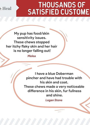 Omega for Dogs - 180 Delicious Soft Chews - Salmon Oil Treats for Skin and Coat, Itch Relief - Fish Oil Blend of Essential Fatty Acids, Omega 3, 6, and 9, and Vitamins - Smoked Bacon Flavor