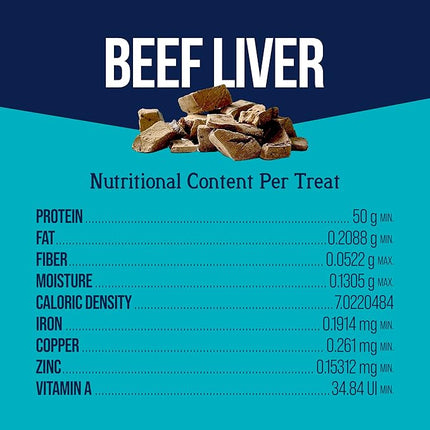 Stewart Beef Liver Dog Treats, 4 oz, ~90 Pieces, Freeze Dried Raw, Single Ingredient, 50% Protein Training Treats or Meal Topper in a Resealable Pouch, Grain Free, Gluten Free